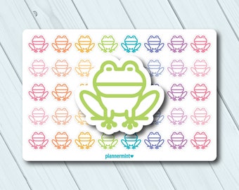 Frog Planner Stickers - Functional Icon Stickers - Erin Condren - Happy Planner - Toad - Animal - Cute - Decorative