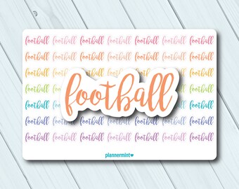Football Planner Stickers: Word Outline, Game & Practice (Matte or Glossy)