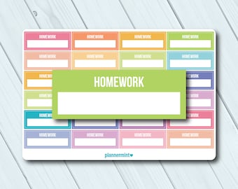Homework Planner Stickers: Fillable Tracker, School & College (Matte or Glossy)
