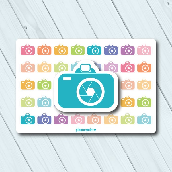 Camera Planner Stickers - Icon - Erin Condren Life Planner - Happy Planner - Pictures - Photography - Hobby - Matte or Glossy