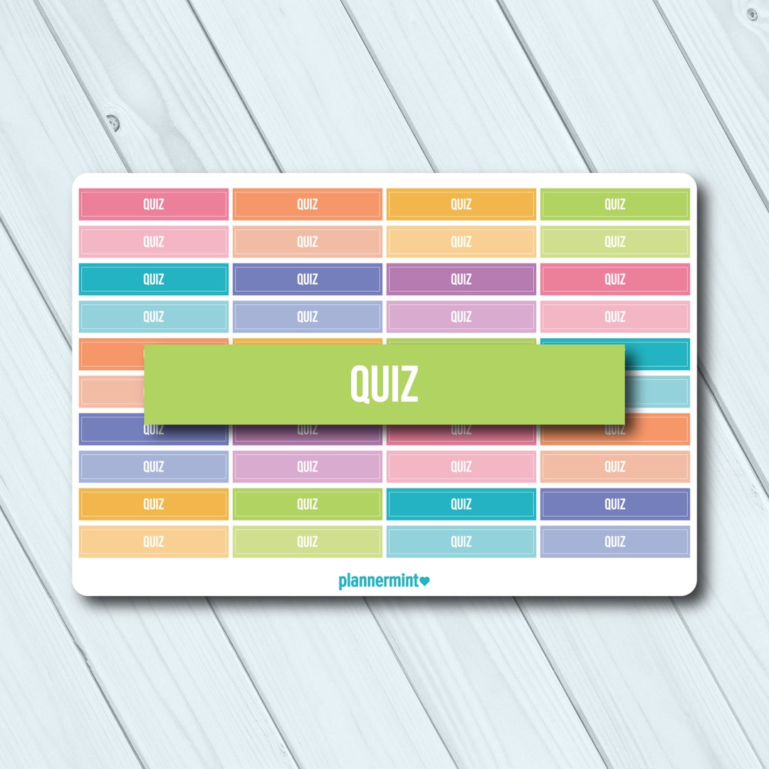 Quiz One Sticker Quiz Planner Stickers - Header Stickers - Functional - Erin Condren ...