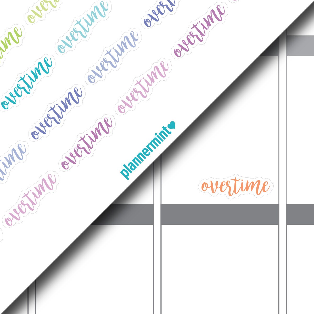 Time Over Sticker Overtime Planner Stickers: Work & Business (matte or Glossy) - Etsy