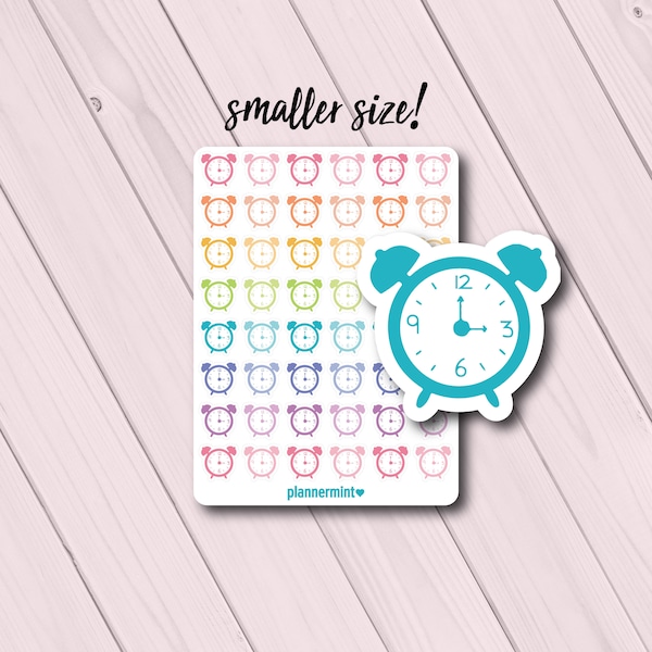 Mini Alarm Clock Planner Stickers - Erin Condren - Happy Planner - Functional Icon Deco - Wake Up Early - Alarm Bell - Early Class