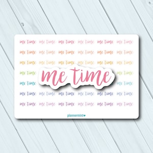 Me Time Planner Stickers - Relaxation Word Outlines (Matte or Glossy)