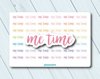 Me Time Planner Stickers - Relaxation Word Outlines (Matte or Glossy)
