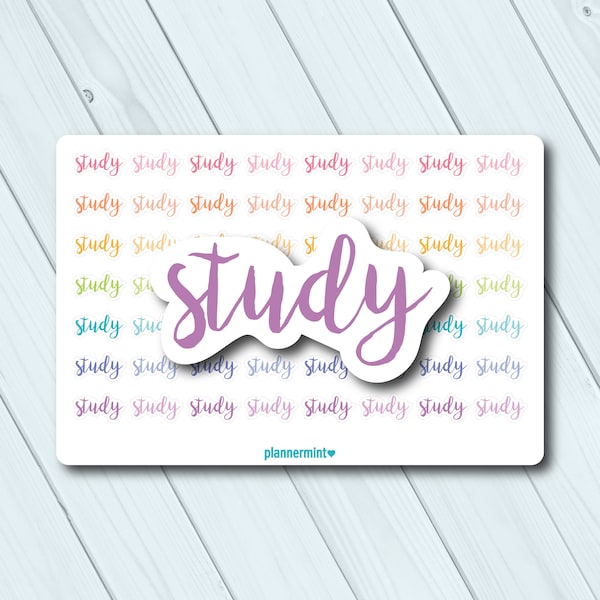 Study Planner Stickers - Word Outline - Erin Condren Life Planner - Happy Planner - High School - College - University - Matte or Glossy