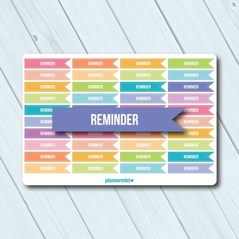 Reminder Planner Stickers: Side Flag Headers (matte or Glossy) - Etsy