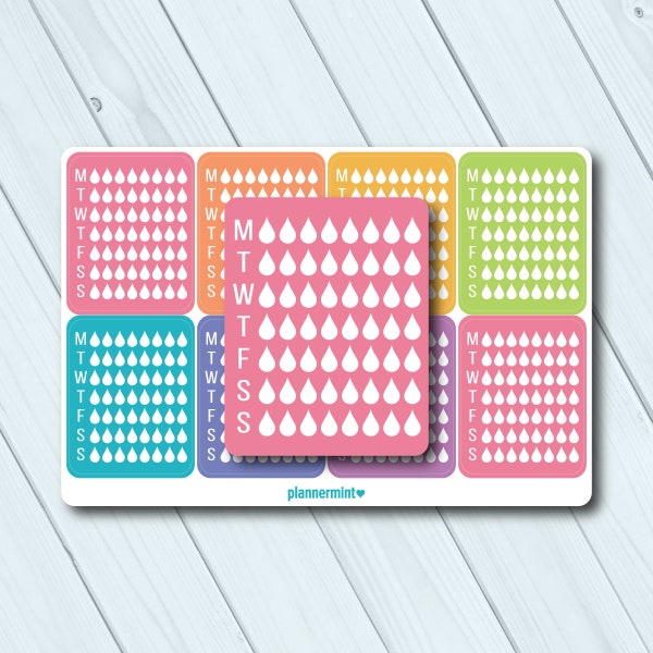 Hydration Sidebar Checklist Weekly Planner Stickers - Erin Condren Happy Planner - Boxes - Functional - Sidebar