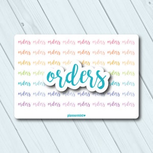 Orders Planner Stickers - Business Stickers - Fill Orders - Word Outlines - Erin Condren Life Planner - Kikki K - Happy Planner