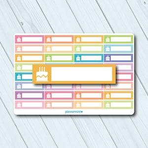 Birthday Cake Planner Stickers - Fillable Tracker - Erin Condren Life Planner - Happy Planner - Holiday - Bday Reminder - Matte or Glossy
