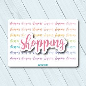 Shopping Script Planner Stickers - Matte or Glossy