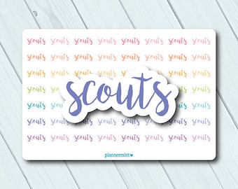 Scouts Word Outline Planner Stickers - Erin Condren, Happy Planner