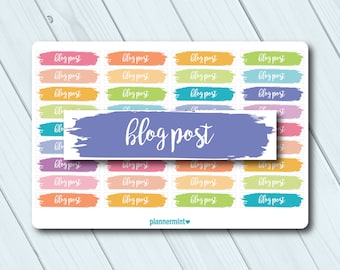Blog Post Planner Stickers: Brush Stroke Script - Erin Condren, Happy Planner