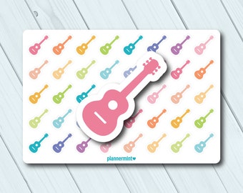 Pegatinas para planificador de guitarra: Íconos musicales funcionales