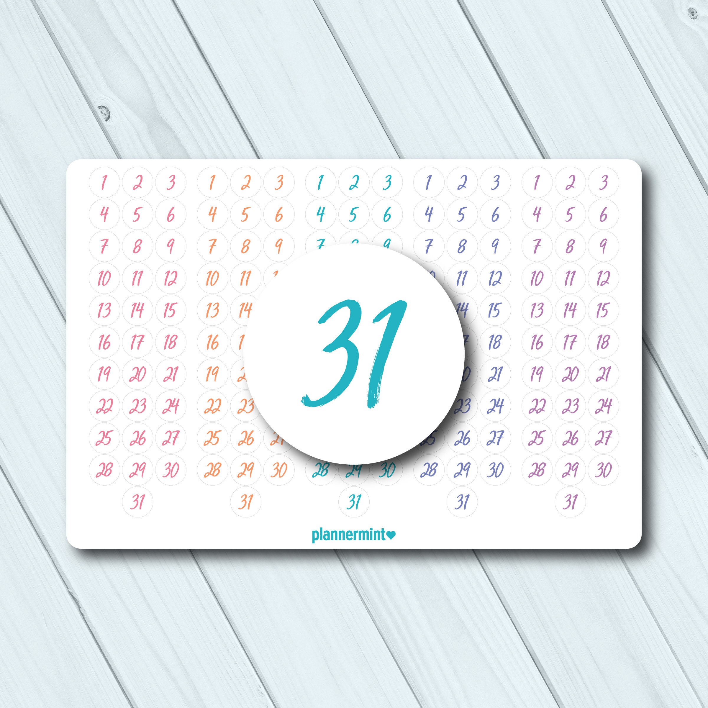 Date Numbers Planner Stickers - Word Outline - Erin Condren Life Planner - Happy Planner - Date Covers - Weekly Days - Dot Numbers