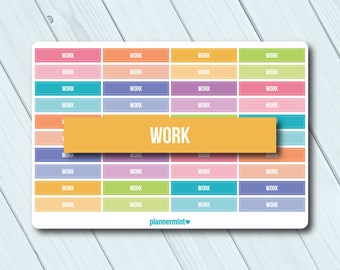 Work Header Planner Stickers: Erin Condren, Happy Planner (Matte or Glossy)