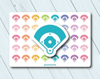 Baseball Stickers - Functional Icon - Baseball Field - Sports - Baseball Game - Practice - Erin Condren - Happy Planner