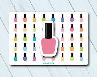 Nail Polish Planner Stickers: Manicure & Pedicure Icons
