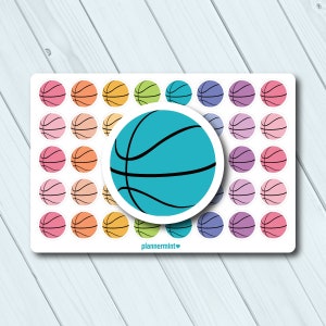 Basketball Planner Stickers - Icon - Erin Condren Life Planner - Happy Planner - Sports - Colorful Basket Ball - Game - Practice
