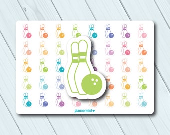 Bowling Planner Stickers: Icon Sheet - Hobby & Sport