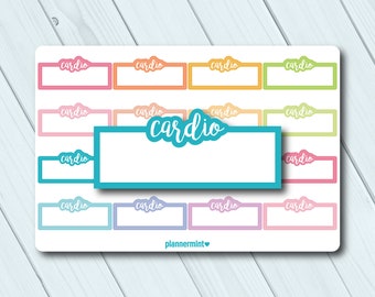 Cardio Planner Stickers: Fillable Workout Tracker