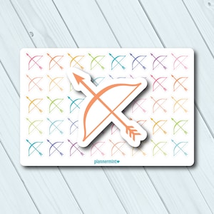 Pegatinas Archery Planner - Icono Funcional - Erin Condren - Planificador Feliz - Arco y Flecha - Caza - Práctica de Objetivo - Bowhunting