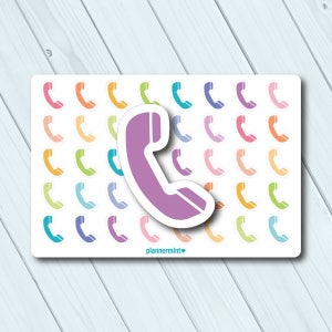 Telefon Symbol Sticker: Anruferinnerungen, Arbeitstermine (Matt oder Hochglanz)