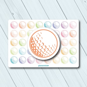 Golf Ball Planner Stickers - Sports Game Practice (Matte or Glossy)
