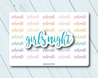 Girls Night Out Planner Stickers - Word Outline (Matte or Glossy)