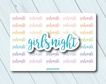 Girls Night Planner Stickers - Word Outline - Erin Condren Life Planner - Happy Planner - Night Out - Party - Bar - Cheer - Matte or Glossy