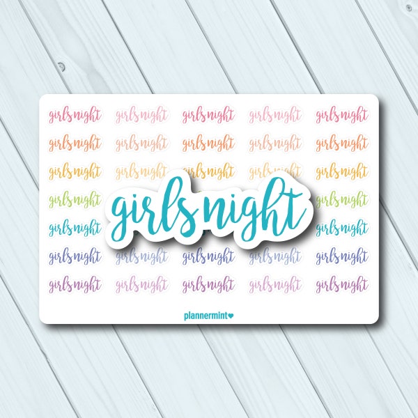 Girls Night Planner Stickers - Word Outline - Erin Condren Life Planner - Happy Planner - Night Out - Party - Bar - Cheer - Matte or Glossy