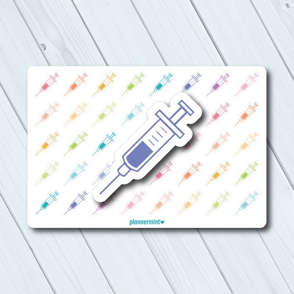 Syringe Planner Stickers - Functional Icon - Happy Planner - Erin Condren - Botox Injection - Insulin - Diabetic - Shot - Blood - Medicine