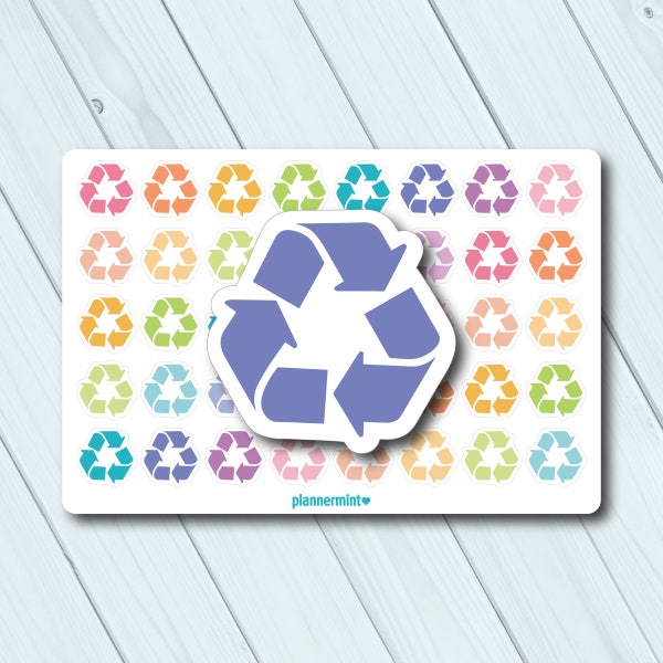 Recycle Planner Stickers - Functional Icon - Erin Condren Life Planner - Mambi - Trash - Home - Cleaning - Recycling - Matte or Glossy