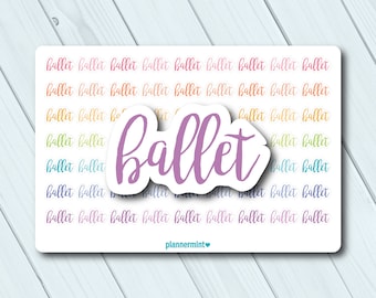 Ballet Word Outline Planner Stickers - Dance, Fitness (Matte or Glossy)