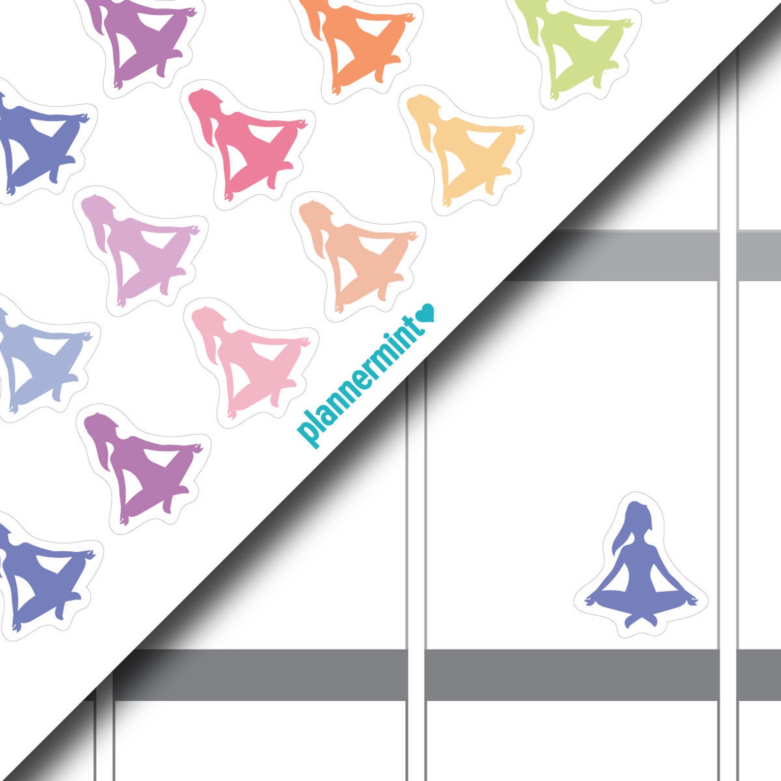Yoga Stickers Planner Stickers Meditation Erin Condren Etsy