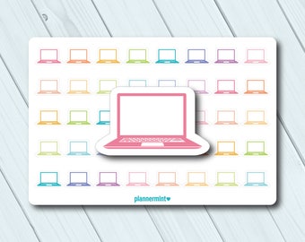 Laptop Planner Stickers: Computer Icons (40 pc, Matte or Glossy)
