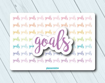 Goals Planner Stickers - Motivational Stickers - Erin Condren Life Planner - Happy Planner - Kikki K - Personal - Mambi - Matte or Glossy