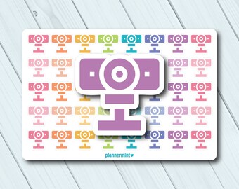 Webcam Planner Stickers: Virtual Meeting Icons (40 pc, Matte or Glossy)