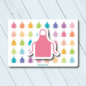 Adesivos de planejador de avental - Ícone - Erin Condren Life Planner - Happy Planner - Adesivos de ícones funcionais - Cozinhar - Grelhar - Assar