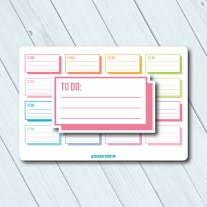 To Do Liste Planer Sticker - Erin Condren Life Planner - Beschreibbar - Happy Planner - Boxen - Funktional - Half Box - Shadow Design