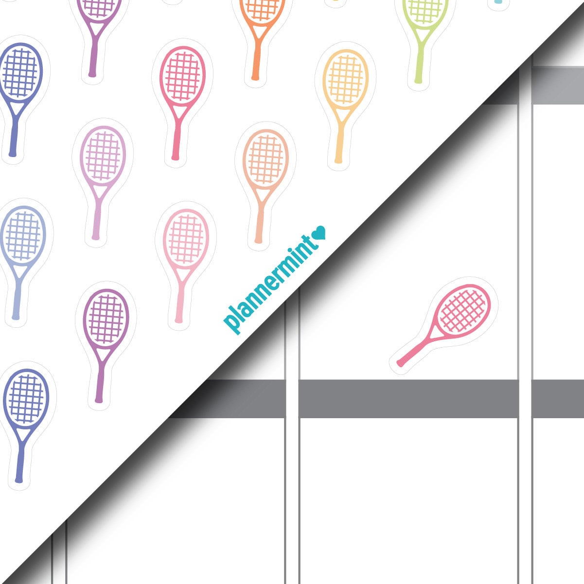 Tennis Racket Digital Stickers Tennis Racquet Planner Stickers: Sports Icon - Matte or Glossy - Etsy