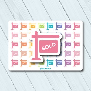 Sold Sign Planner Stickers: Realtor Icons