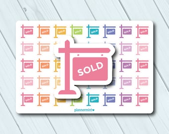 Sold Sign Planner Stickers: Realtor Icons