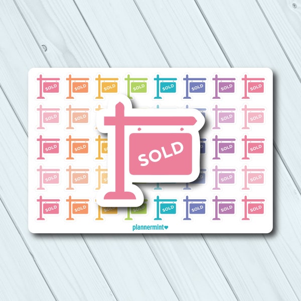 Sold Sign Planner Stickers - Functional Icon Stickers - Erin Condren - Happy Planner - Realtor - Realty - Real Estate - House