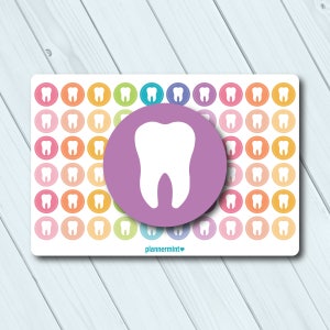 Tand Planner Stickers - Dot Icon - Erin Condren Life Planner - gelukkig Planner - tandarts afspraak - Dental - Doctor - mat of glanzend