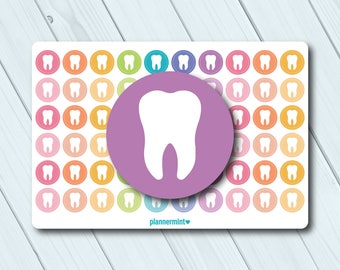 Tooth Planner Stickers: Dentist Appointment Icons (Matte or Glossy)