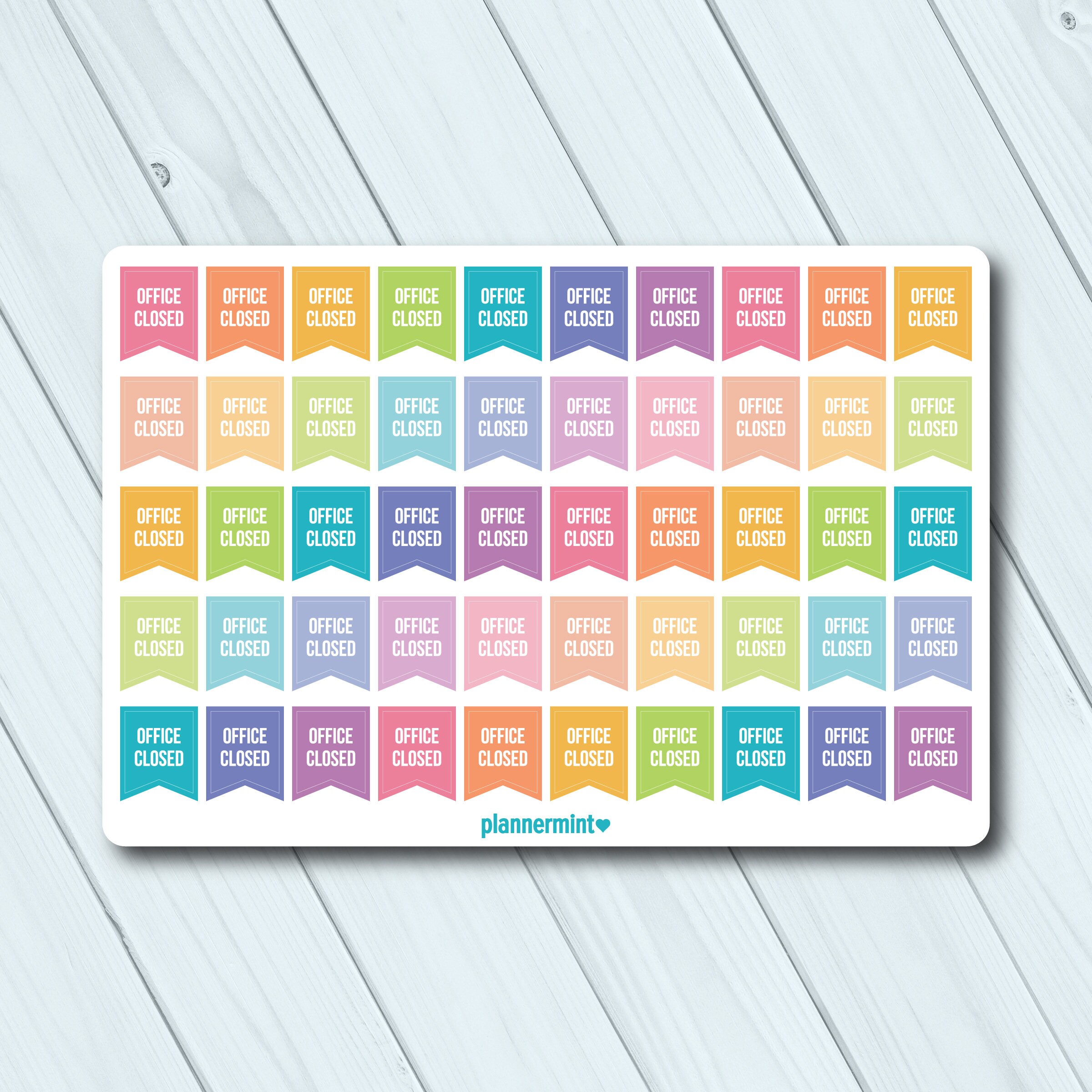 Office Closed Planner Stickers - Flag Stickers (50 Ct) - Matte or ...