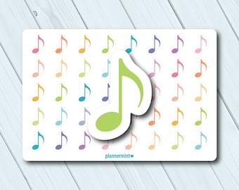 Music Note Planner Stickers: Icon Stickers (Matte or Glossy)