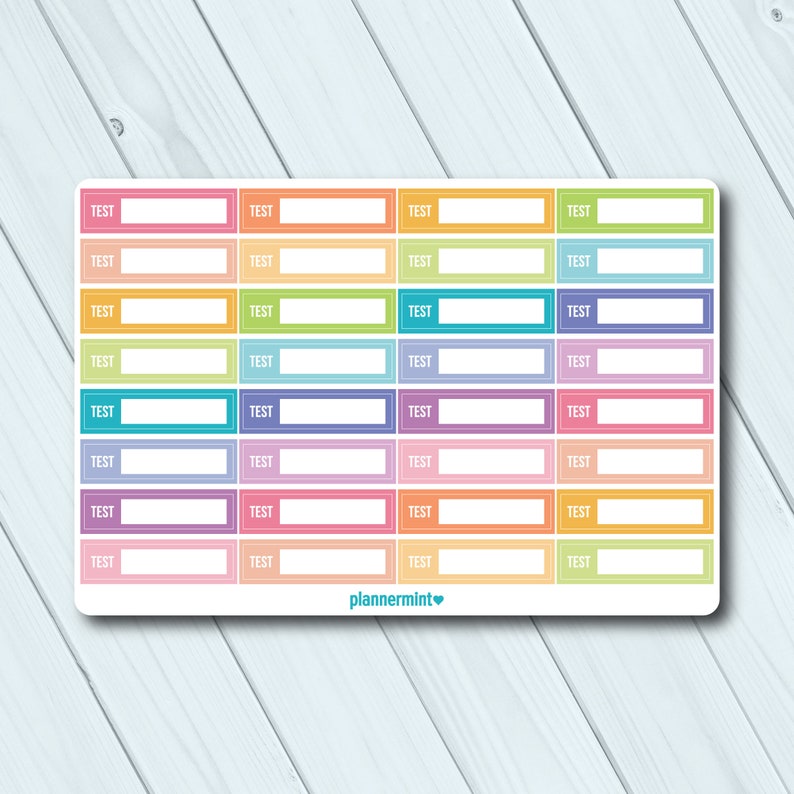 Test Board Sticker Test Planner Stickers: Fillable Tracker, Matte or Glossy - Etsy