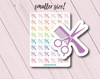 Mini Haircut Planner Stickers: Functional Icon Deco Sheet